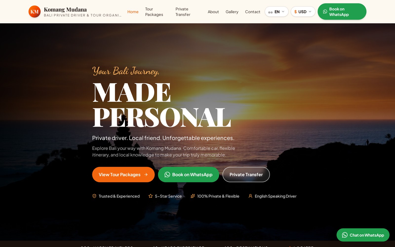 Komang Mudana – Bali Private Driver website